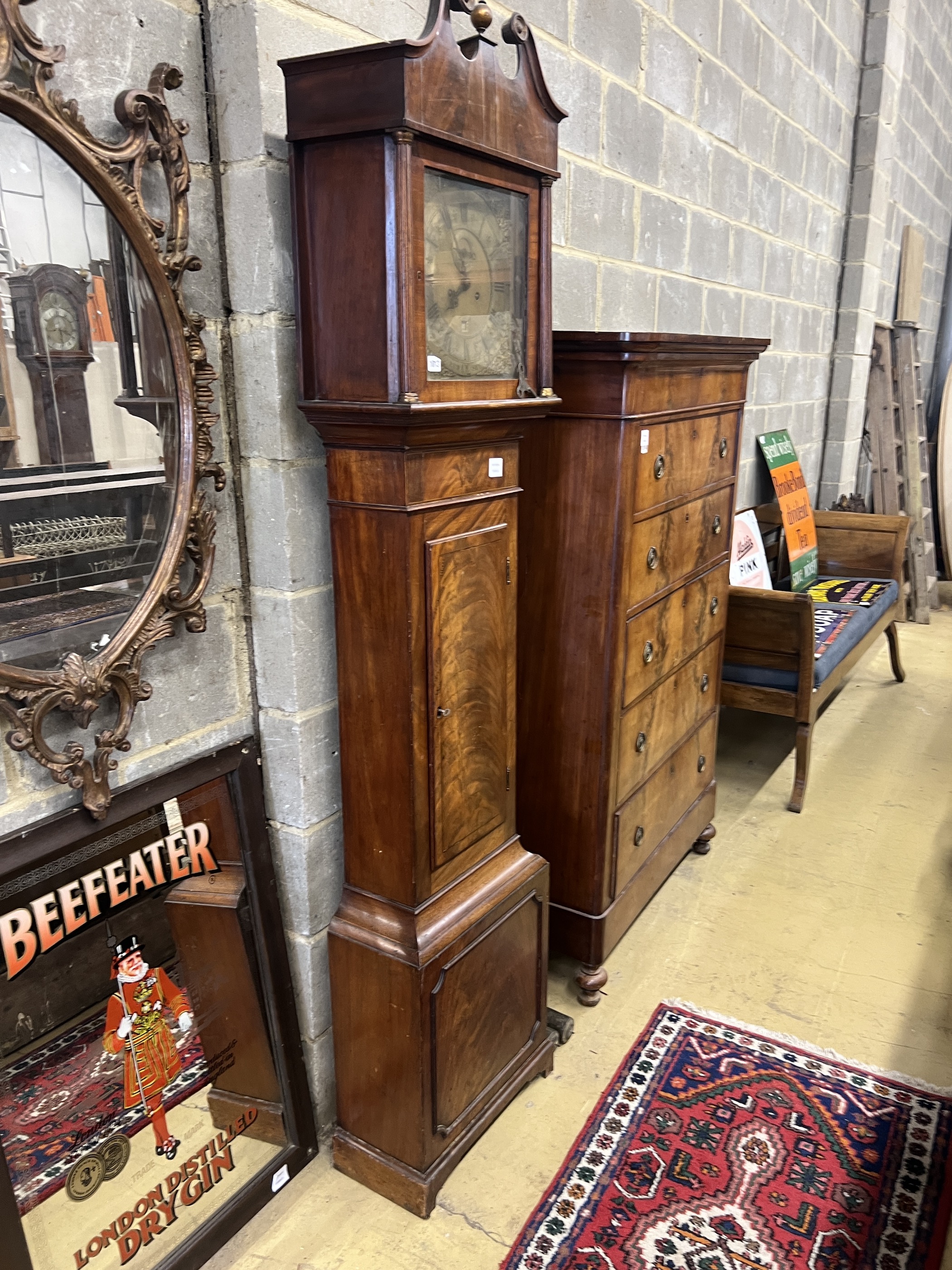 A George III mahogany eight day longcase clock marked Jacob Ettry, Rumsey, height 210cm